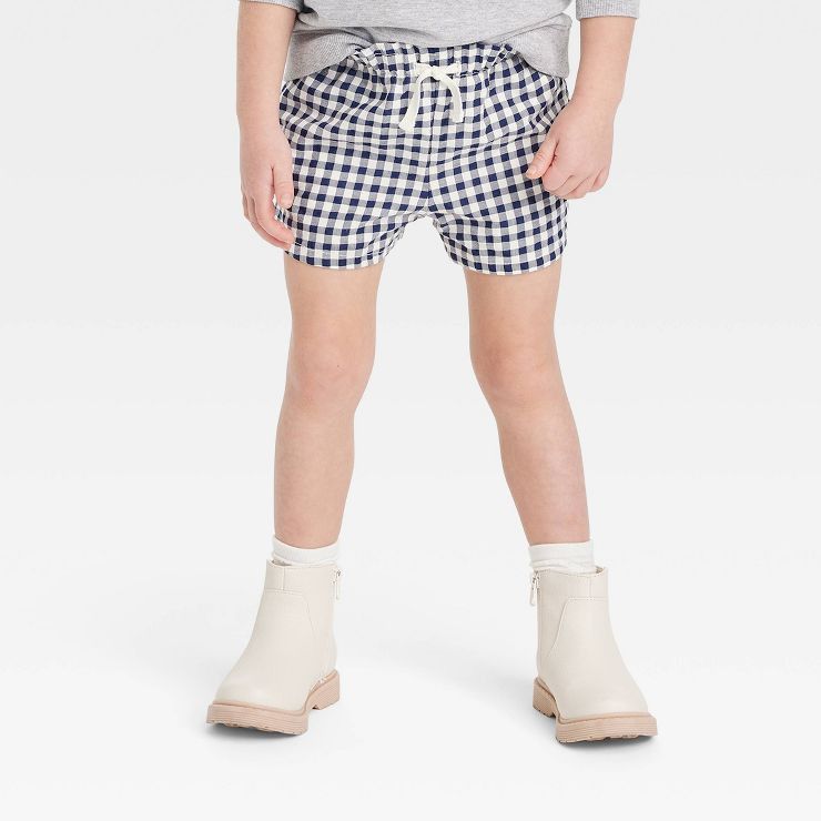 Toddler Girls' Gingham Check Shorts - Cat & Jack™ Navy Blue | Target