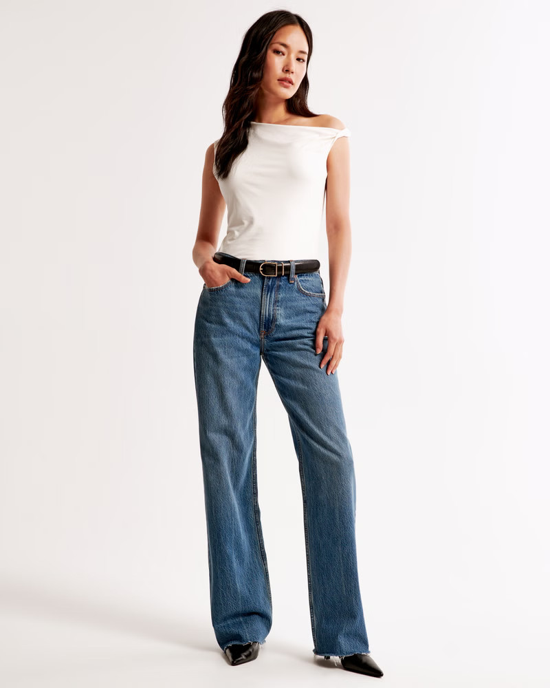 Women's High Rise Loose Jean | Women's Bottoms | Abercrombie.com | Abercrombie & Fitch (US)