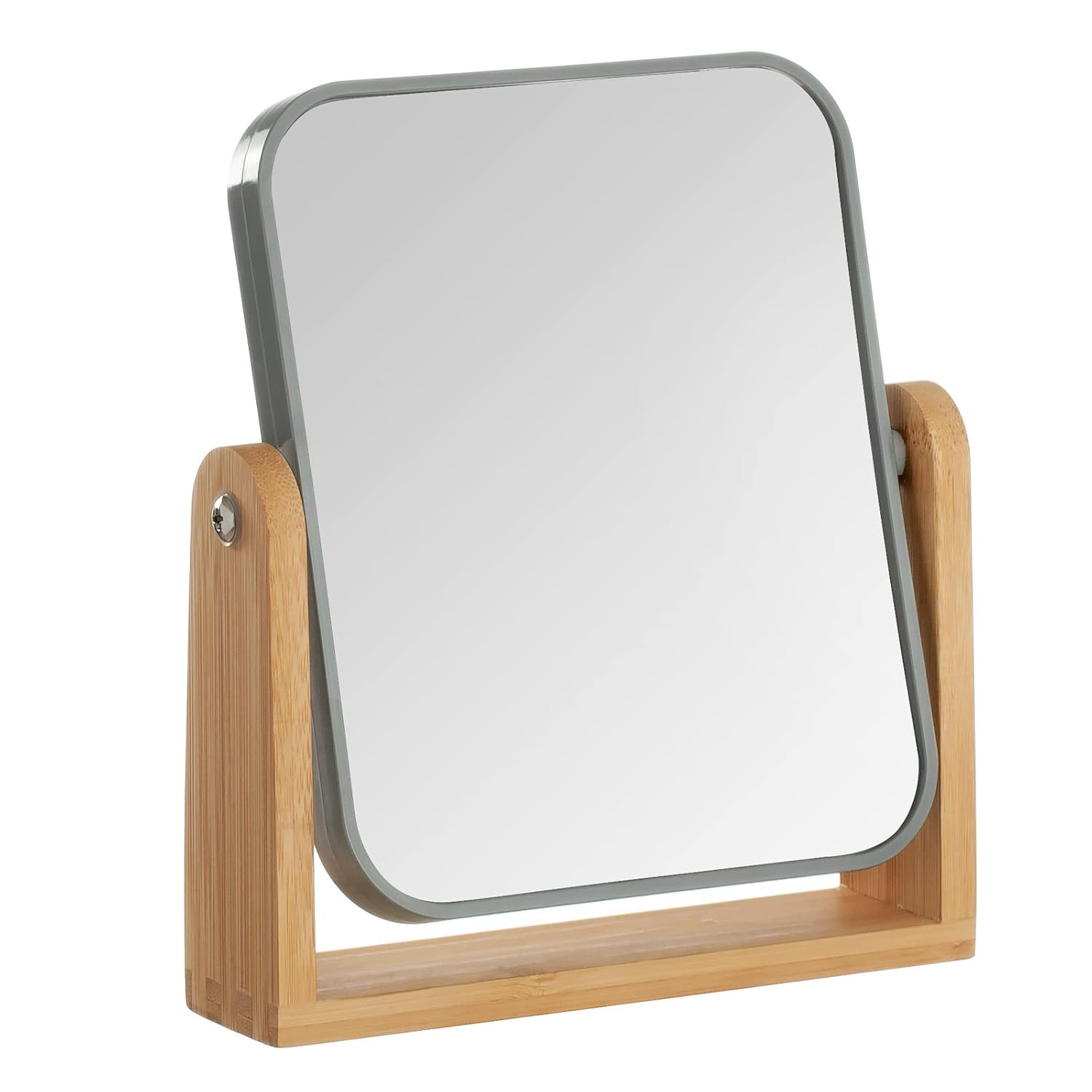 YEAKE Double Sided 3X Magnifying Makeup Mirror with Bamboo Stand,Small Desk Table Mirror with 360... | Amazon (US)