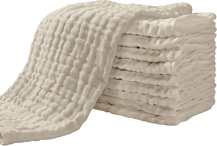 Yoofoss Muslin Burp Cloths for Baby 10 Pack 100% Organic Cotton Baby Washcloths for Boys Girls La... | Amazon (US)
