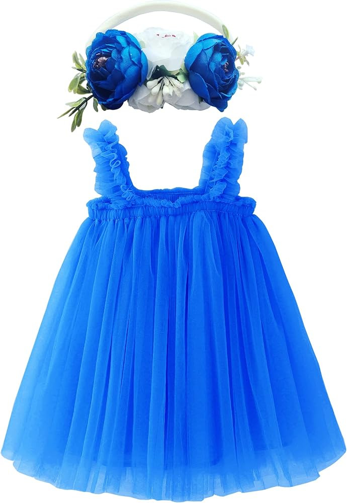 BGFKS Layered Tulle Tutu Dress for Toddler Girls,Baby Girl Rainbow Tutu Princess Skirt Set with F... | Amazon (US)