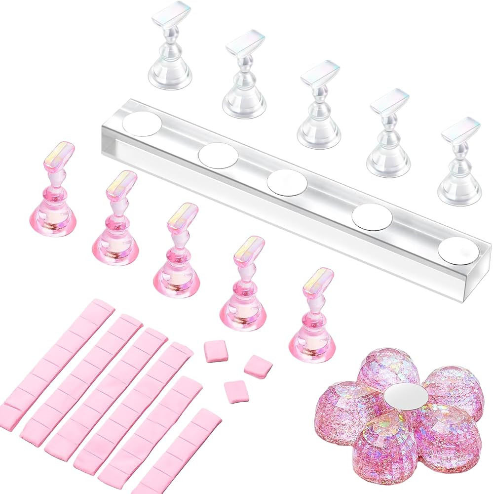 Makartt Nail Stand for Press On Nails Display Practice Art Magnetic Fake Nail Holder for Painting... | Amazon (US)