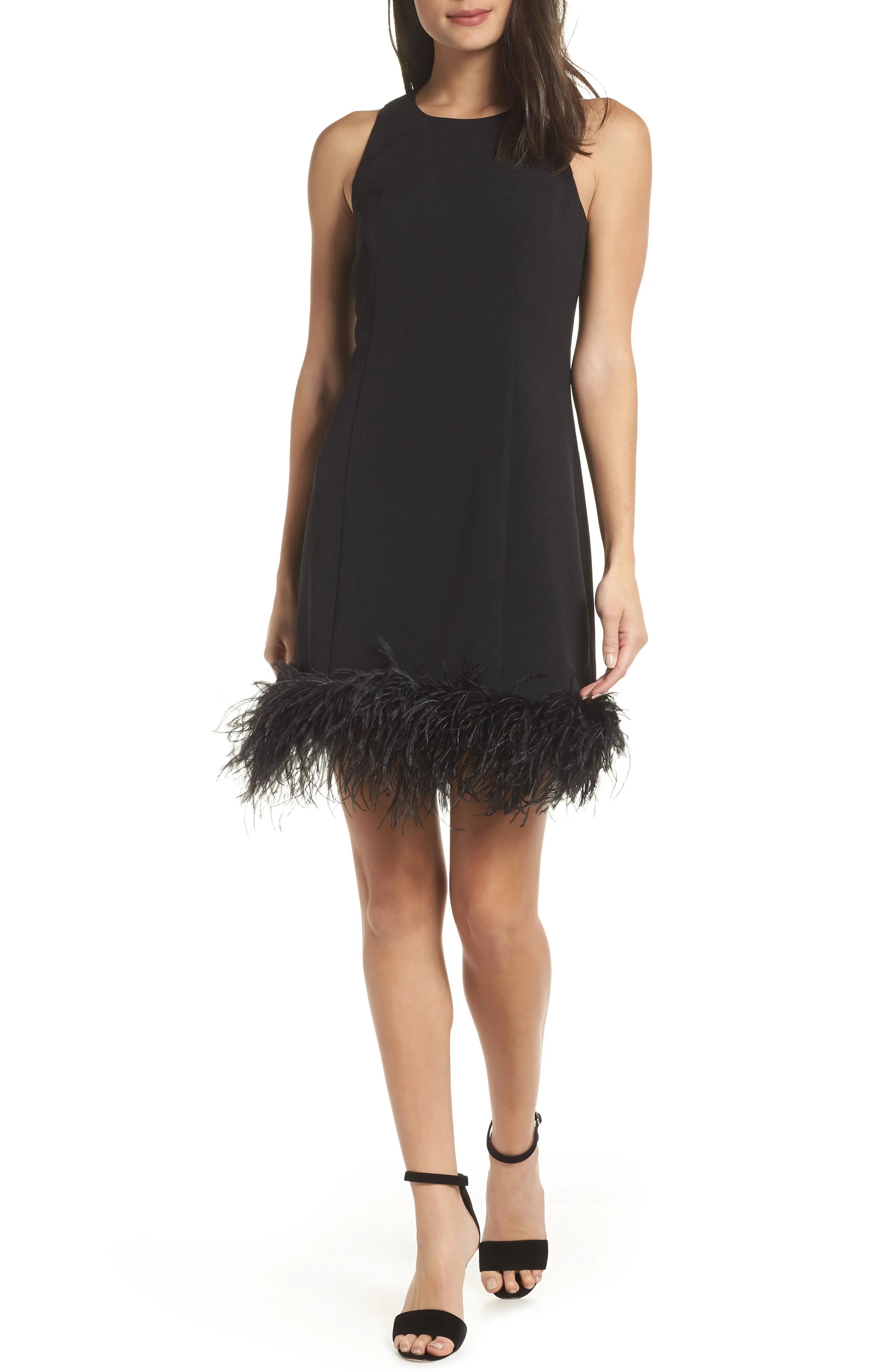 Women's Chelsea28 Feather Hem Sheath Dress | Nordstrom