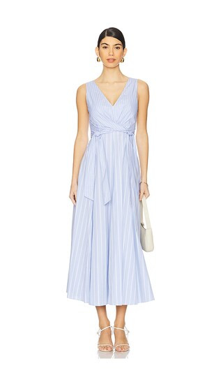 Dress With Godets in Light Blue & White | Revolve Clothing (Global)