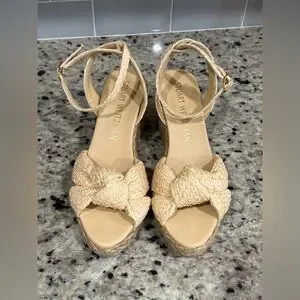 Stuart Weitzman Playa Raffia Espadrille Knot Wedge Women’s 11 | Poshmark