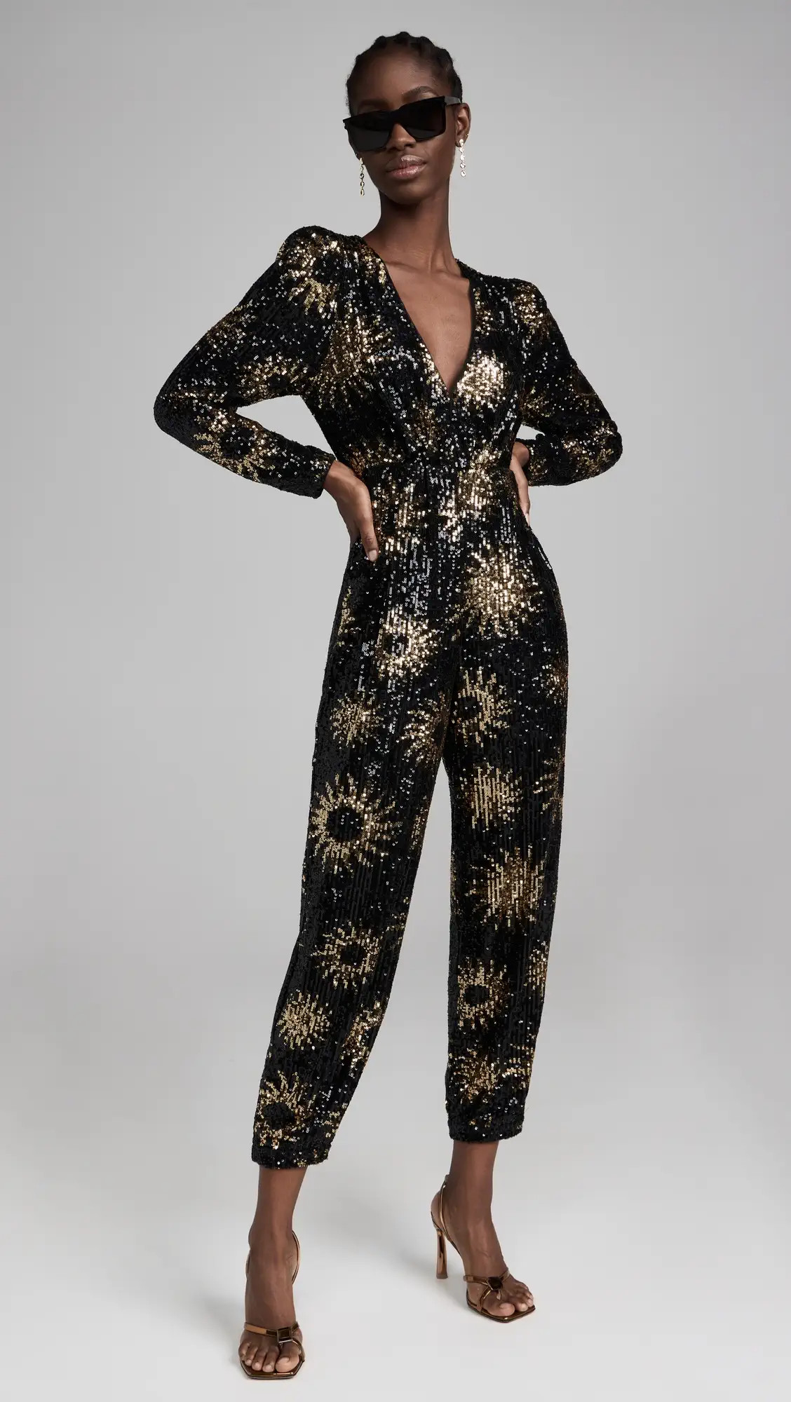 FARM Rio Sunny Mood Sequin V Neckline Jumpsuit | Shopbop | Shopbop