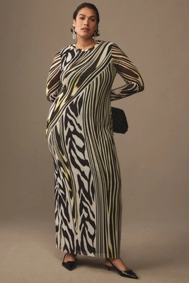 AFRM Didi Long-Sleeve Mesh Maxi Dress | Anthropologie (US)