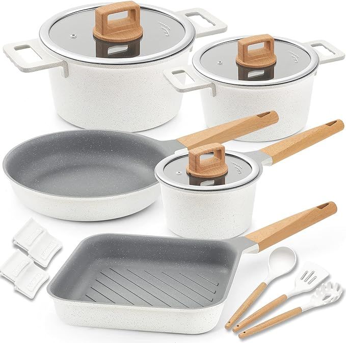 Cookware Set Non-Stick Dishwasher Safe Induction Pots and Pans Set with Cooking Utensil (IN-Pack ... | Amazon (US)