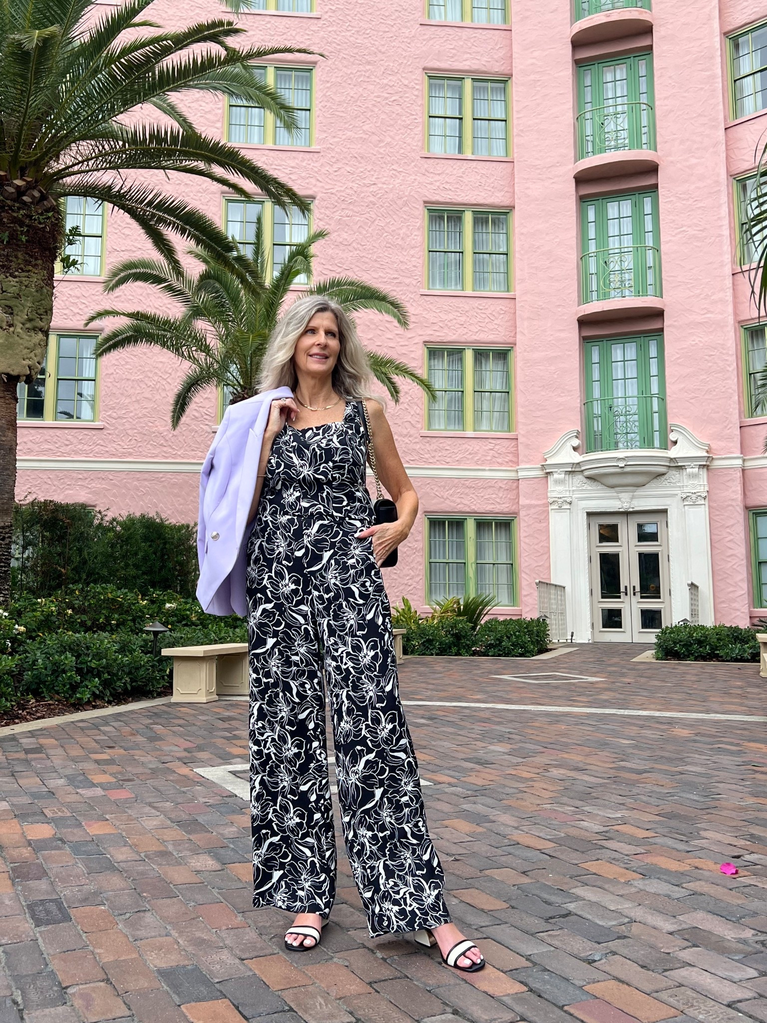 Sale Alert! Favorite White House Black Market Matching set - Black & White floral top, wide leg pants black & white floral design, block heel sandal matching black & white crossbody bag, lavender blazer. Lavender top & pants, & shorts. Capsule wardrobe, travel wear, work attire, date night outfit. #ltkshoecrush #ltktravel

#LTKSummerEdit #LTKSaleAlert #LTKWorkwear