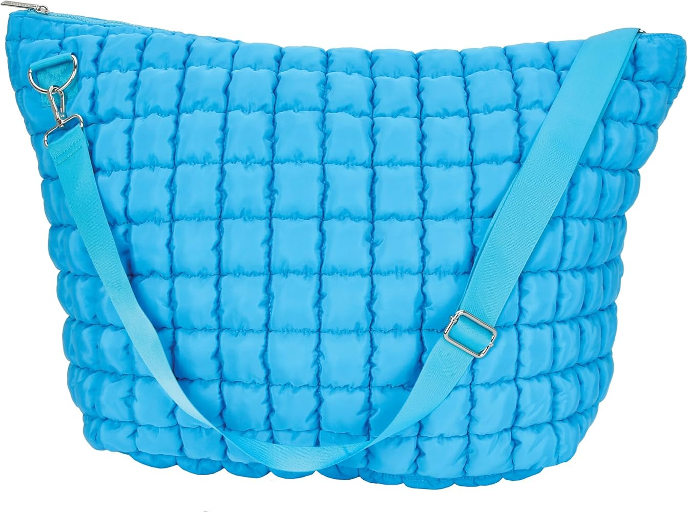 iscream 23" x 16" Puffy Quilted Roomy Travel Tote Bag with Zipper Closure and Adjustable Strap - ... | Amazon (US)