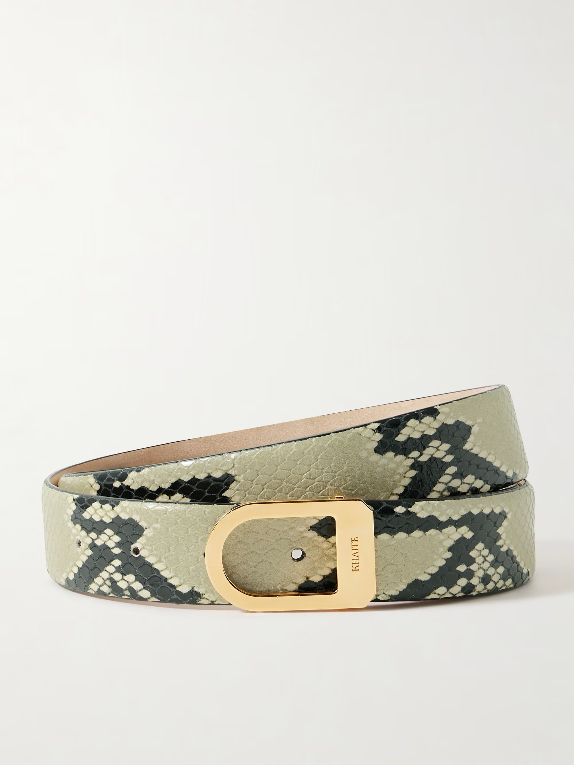 Saddle snake-effect leather belt | NET-A-PORTER (US)