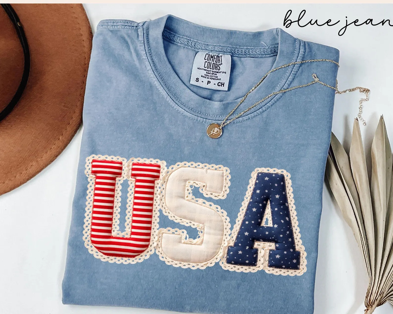 Comfort Colors® Preppy Lace Patriotic USA Shirt Faux Patchwork Coquette 250th anniversary Tee Tr... | Etsy (Global)