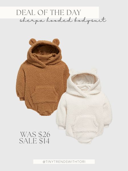 Deal of the day - sherpa hooded bodysuit for baby on major sale! 

#LTKbaby #LTKsalealert #LTKstyletip