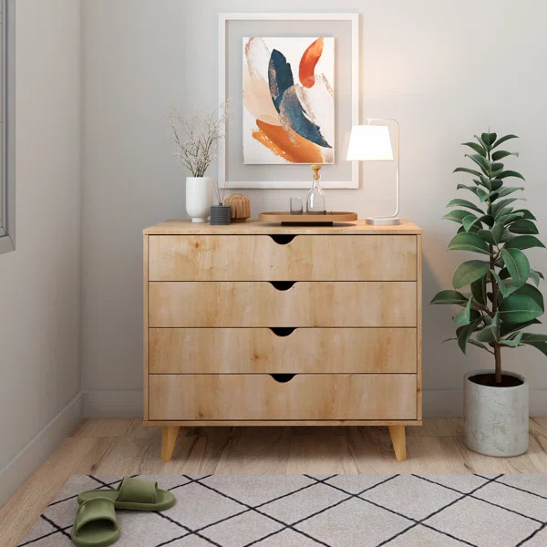 4 Drawer 35" W Standard Dresser/Chest with Mirror | Wayfair North America