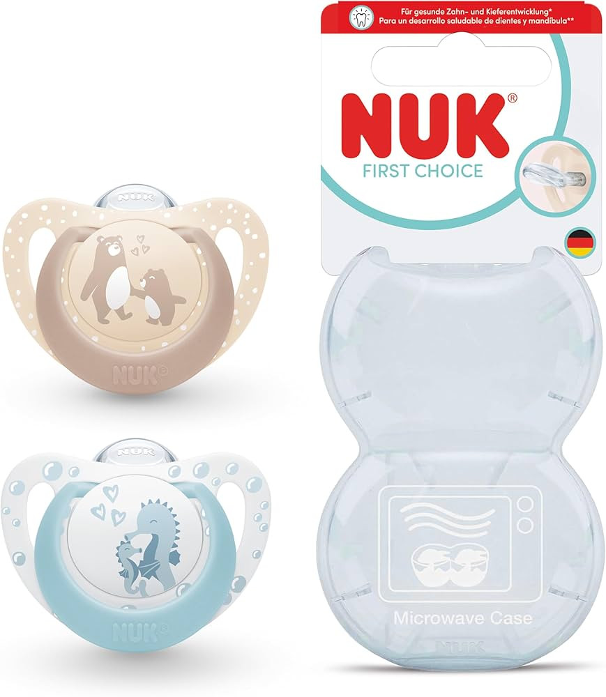 NUK First Choice Baby Dummies | 0-6 Months | Orthodontic Soothers | Soothes 99% of Babies** | Bea... | Amazon (UK)