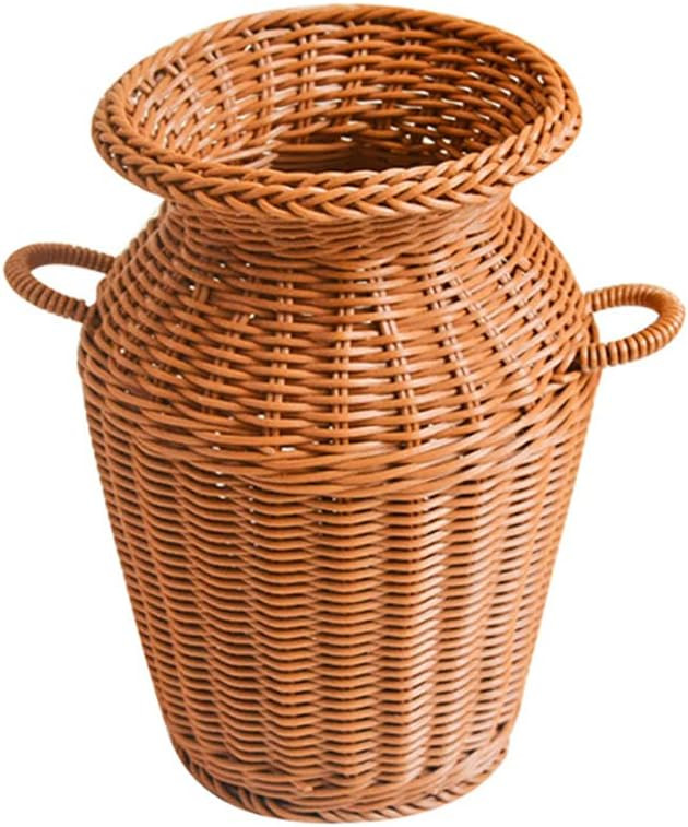 Rattan Vase, Boho Rattan Flower Vase Rattan Woven Flower Vase Farmhouse Flower Basket for Flower ... | Amazon (US)