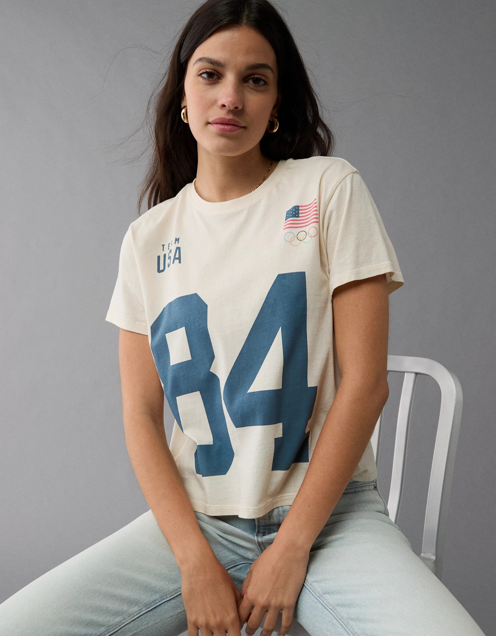 AE Cropped Olympics Graphic T-Shirt | American Eagle Outfitters (US & CA)