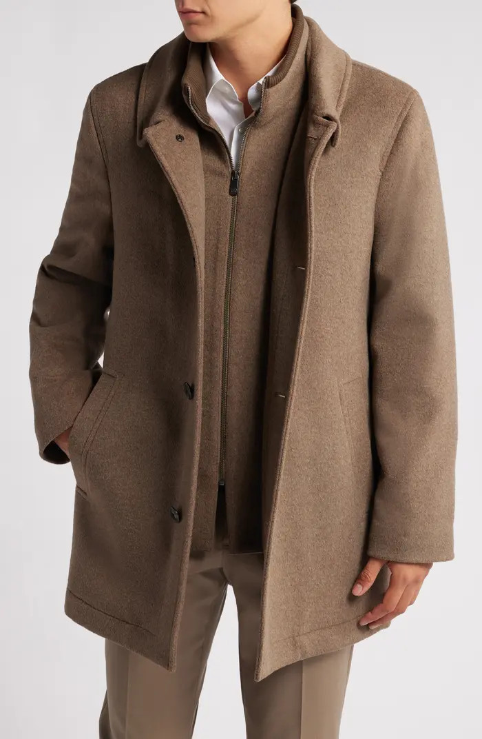 Hart Schaffner Marx MacBeth Wool Blend Coat with Bib | Nordstrom | Nordstrom