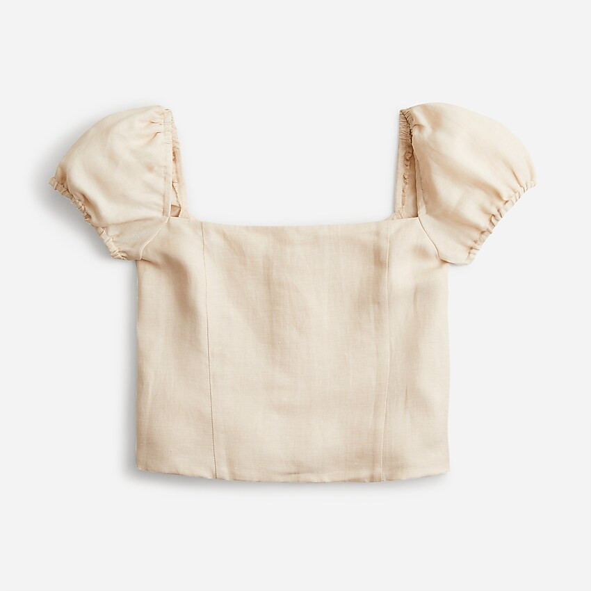 Squareneck linen-cupro top | J. Crew US