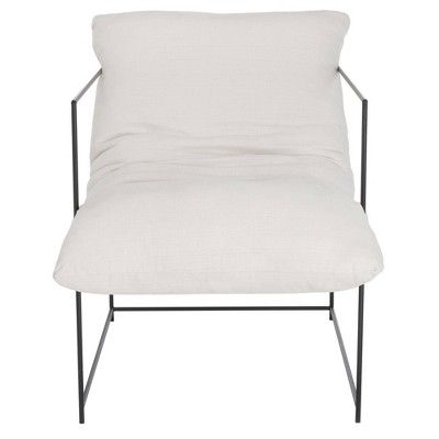 Portland Pillow Top Accent Chair Ivory/Black - Safavieh | Target