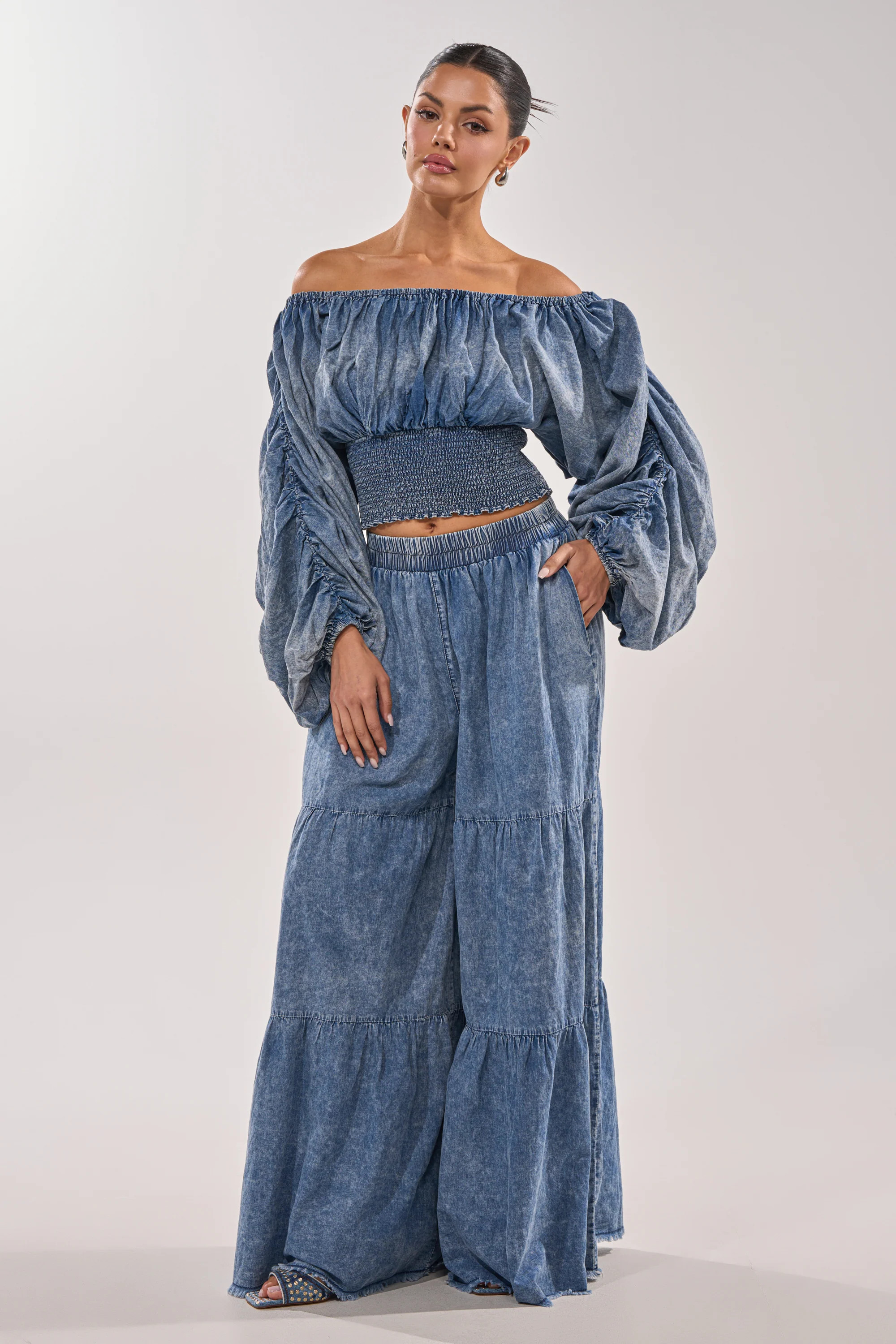 DENIM FOR DAYS PALAZZO PANT | AKIRA