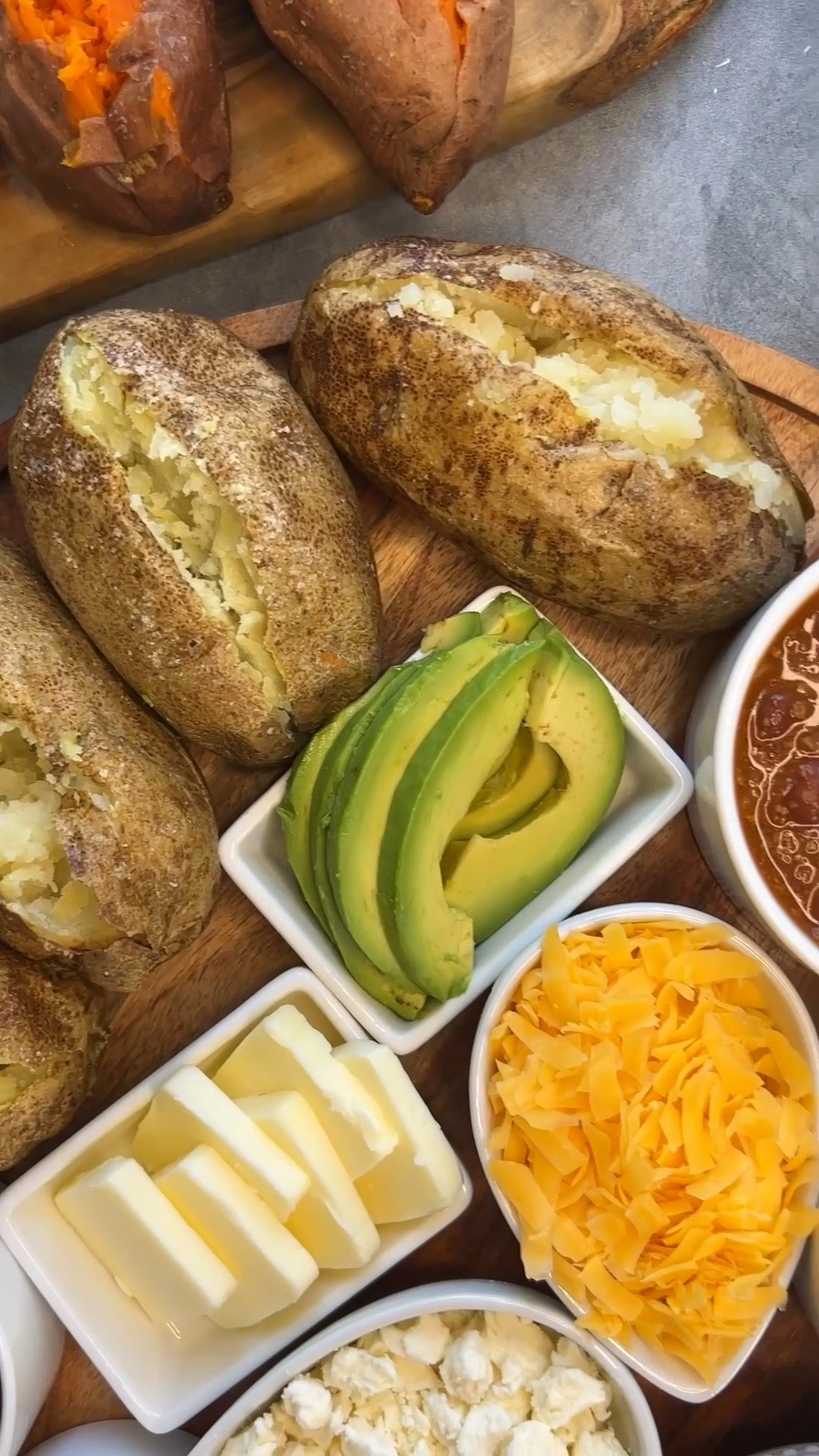 If you think there’s something better than a loaded baked potato, you haven’t tried a baked potato toppings bar. If you really want to blow your guests minds, serve this potato bar as a delicious, loaded appetizer! There are so many ways to serve it: Whether you go for sweet or russet potatoes, you can mash ’em’, bake ‘em, fry ‘em, bake ‘em twice…you name it! There’s really no wrong way to serve a potato–especially with all these toppings.


#LTKfoodie #LTKSeasonal