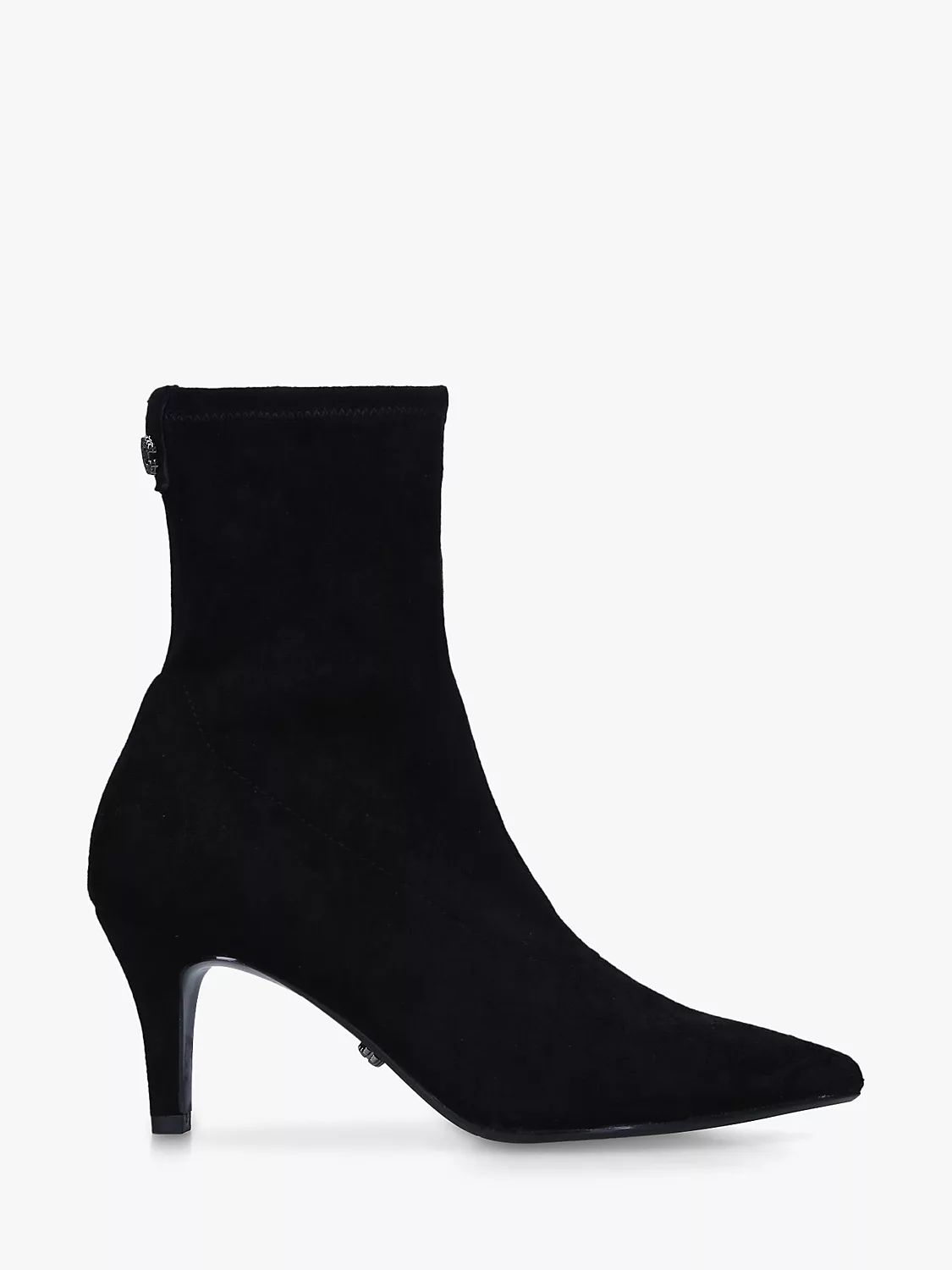Carvela Pointed Toe Sock Ankle Boots, Black | John Lewis (UK)