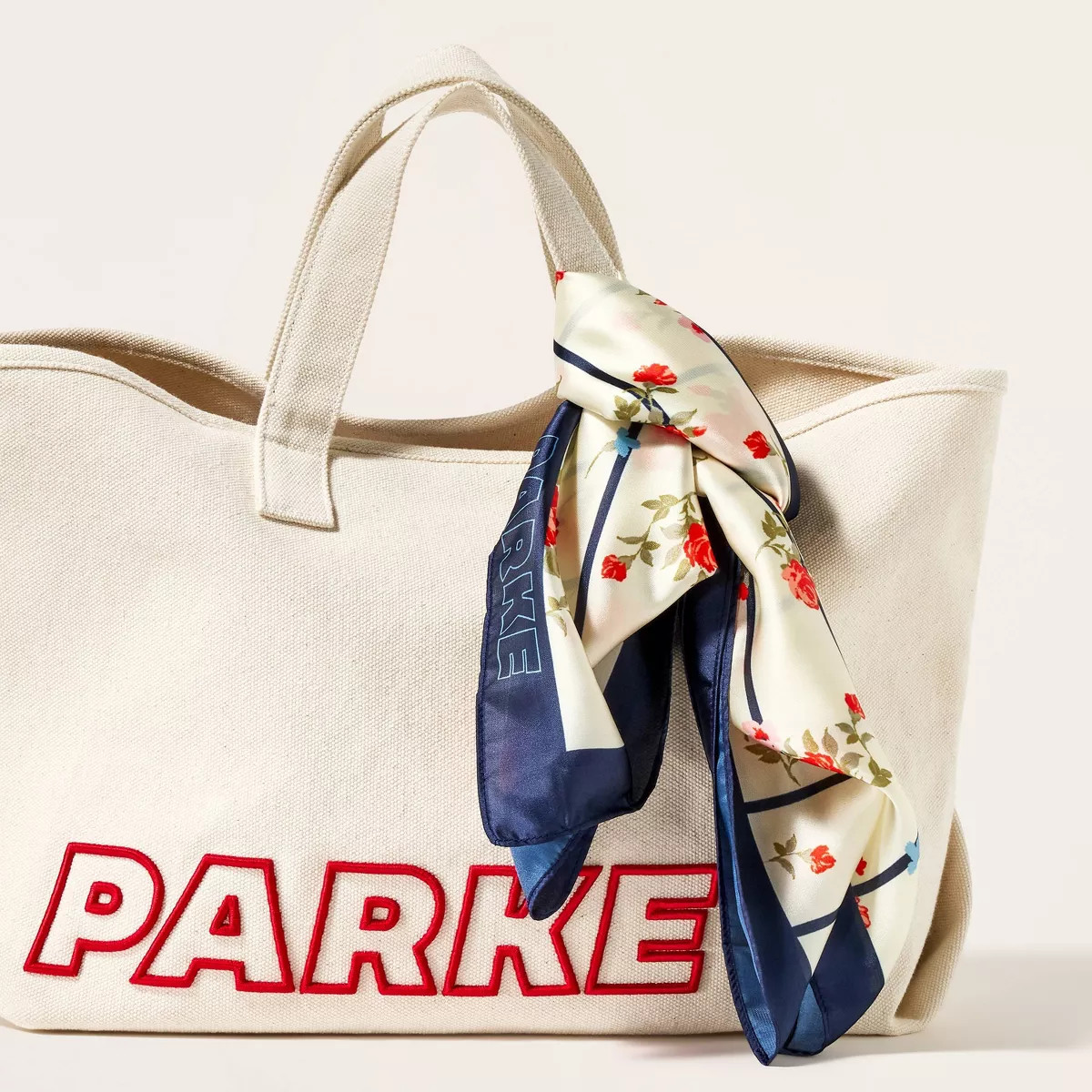 Women's Floral Square Scarf - Parke x Target Cream Floral One Size Fits Most | Target