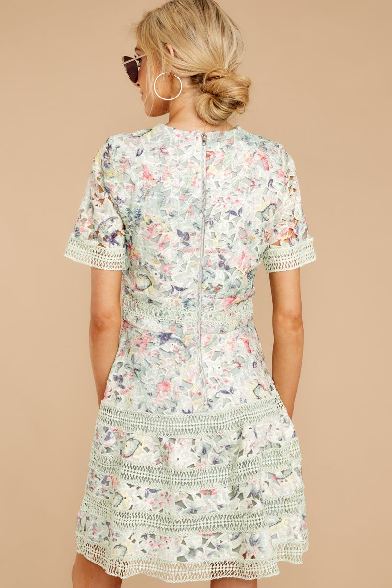 Groundbreaking Pastel Floral Lace Dress | Red Dress 