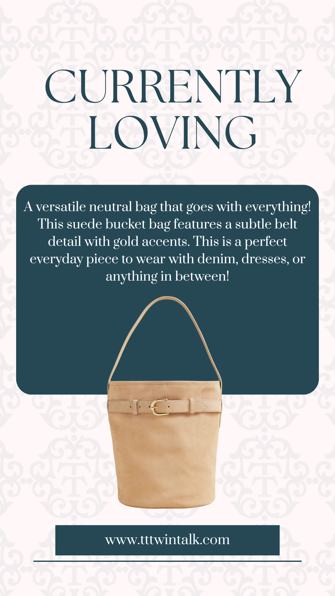 A versatile neutral bag that goes with everything! This suede bucket bag features a subtle belt detail with gold accents. This is a perfect everyday piece to wear with denim, dresses, or anything in between! 

 #LTKSeasonal #LTKOver40 #LTKMidsize