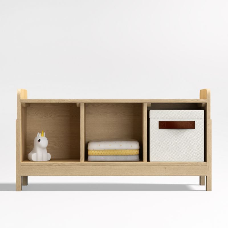 Rue Natural Wood 3-Cube Low Kids Bookcase + Reviews | Crate & Kids | Crate & Barrel