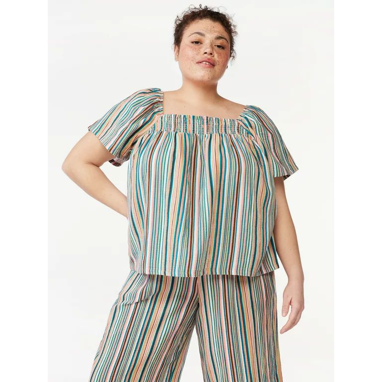 Joyspun Women's Puff Sleeve Gauze Sleep Top, Sizes S to 3X | Walmart (US)