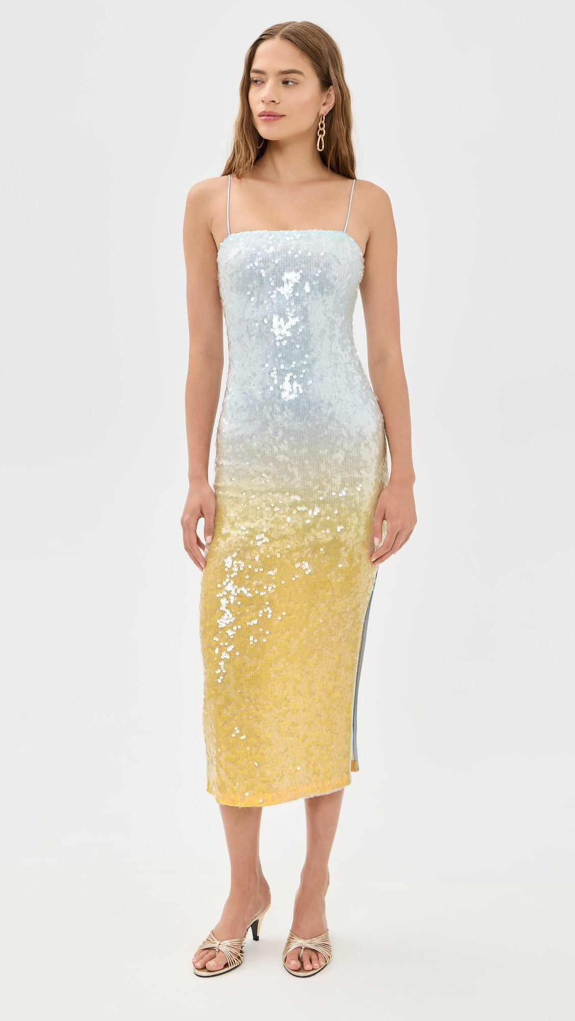 Delora Sequin Strapless Midi Dress | Shopbop