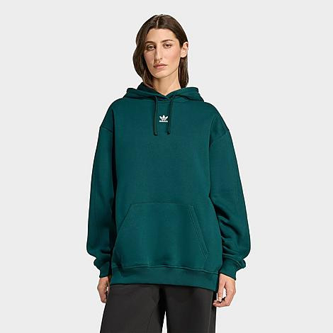 adidas Women's Originals Essentials Oversized Fleece Hoodie in Aurora Ivy Size: 2XS | Finish Line (US)