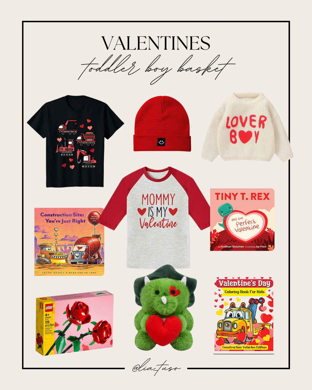 Valentines Toddler Boy Basket |Construction Site: You're Just Right: A Valentine Lift-the-Flap Book,PAW Patrol Super Sticker Fun!,Baby Beanie Knit Ski Hat, Toddler Baby Boy Valentine's Day Outfit Lover Boy, Valentines Day Construction Trucks Funny Boys Kids Toddler T-Shirt,LEGO Roses - Building Toy for Kids,BesserBay Little Kids Valentine's Day,Valentines Day Plushies,Tiny T. Rex and the Perfect Valentine,Valentine’s Day Coloring Book for Kids

#ValentinesToddlerBoyBasket #ValentinesGiftIdeas #ValentinesBasket 

 #LTKGiftGuide #LTKSeasonal #LTKKids