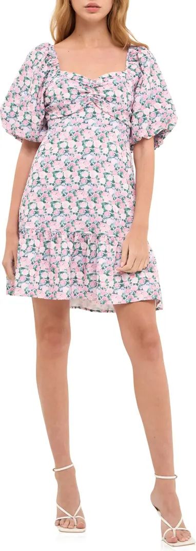 English Factory Floral Puff Sleeve Minidress | Nordstrom | Nordstrom