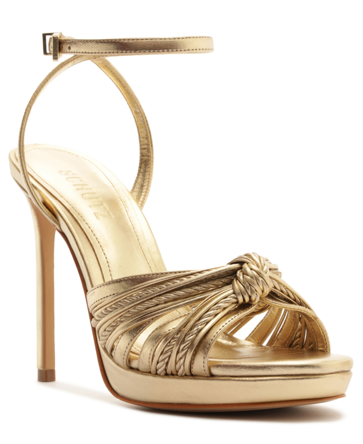 Schutz Women's Gaya Round Toe Dress Sandals - Platina | Macy's