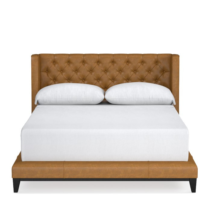 Presidio Diamond Tufted Leather Bed | Williams-Sonoma