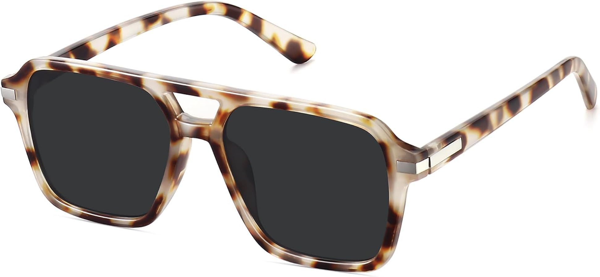 Retro Aviator Sunglasses for Women Men Trendy Classic Square 70s 80s 90s Vintage Shades Double Br... | Amazon (US)