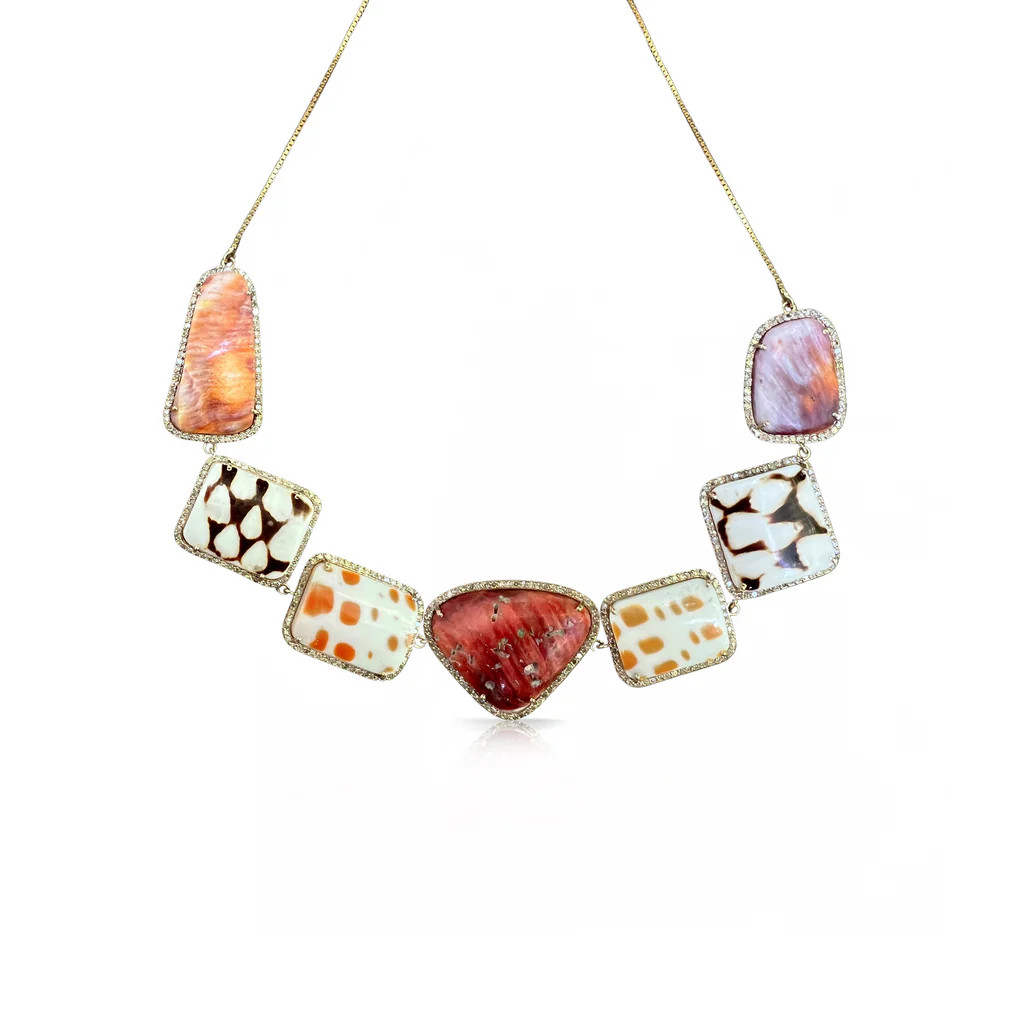14k Diamond Spiney Oyster Choker | S. Carter Designs