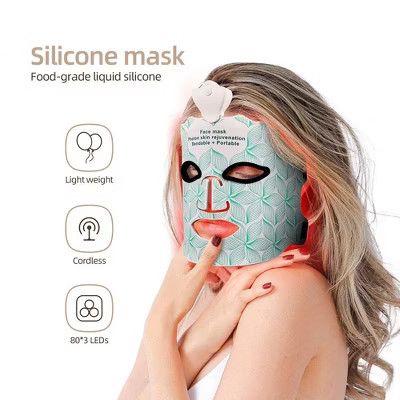 Silicone Led Facial Face Mask Neck Portable 7 Colors Led Red Light Therap Skin Care Face Mask Beauty Skincare Spa | Target