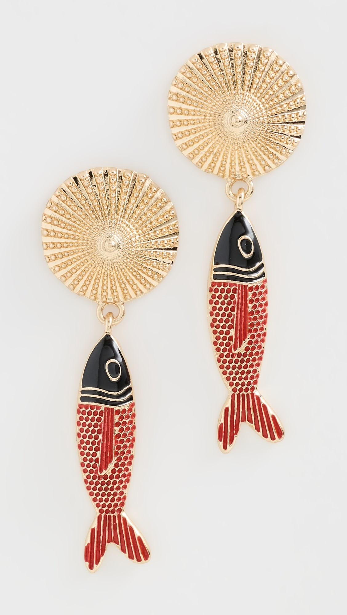 Sun Disc Fish Drop Earrings | Shopbop