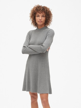 Ribbed Mockneck Skater Dress | Gap (CA)