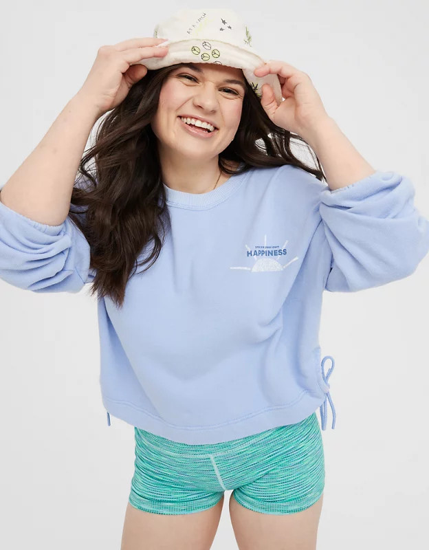 OFFLINE By Aerie Weekend Side Tie Sweatshirt | American Eagle Outfitters (US & CA)