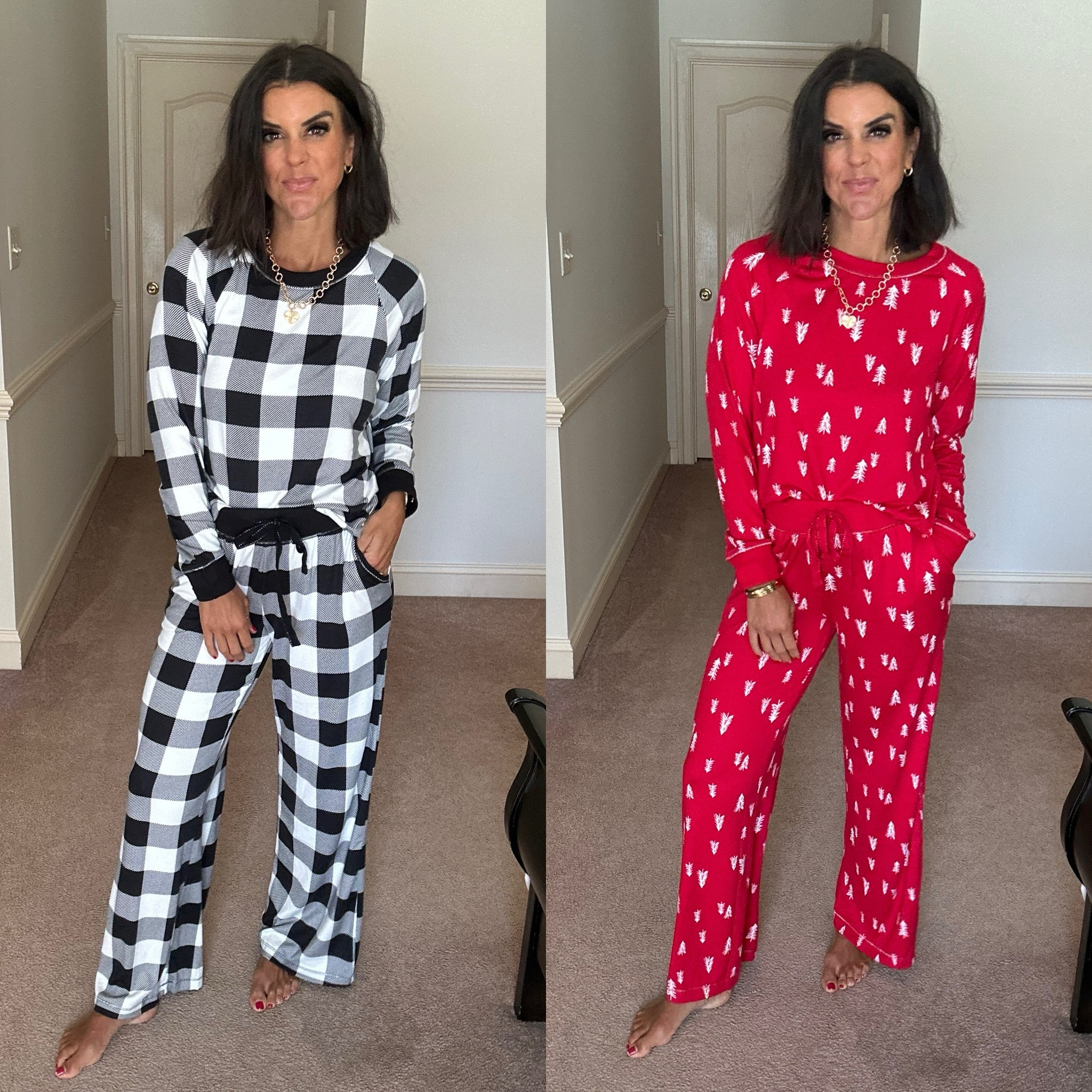 New Walmart Christmas PJs! 
I sized up to a medium, but should have stayed tts with small. They are SO good!

#LTKFindsUnder50 #LTKFindsUnder100 #LTKSaleAlert