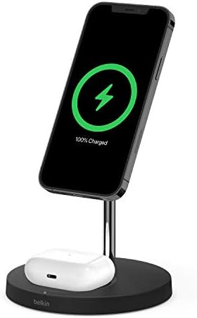 Belkin MagSafe 2-in-1 Wireless Charger, 15W Fast Charging iPhone Charger Stand for iPhone 13, 12,... | Amazon (US)