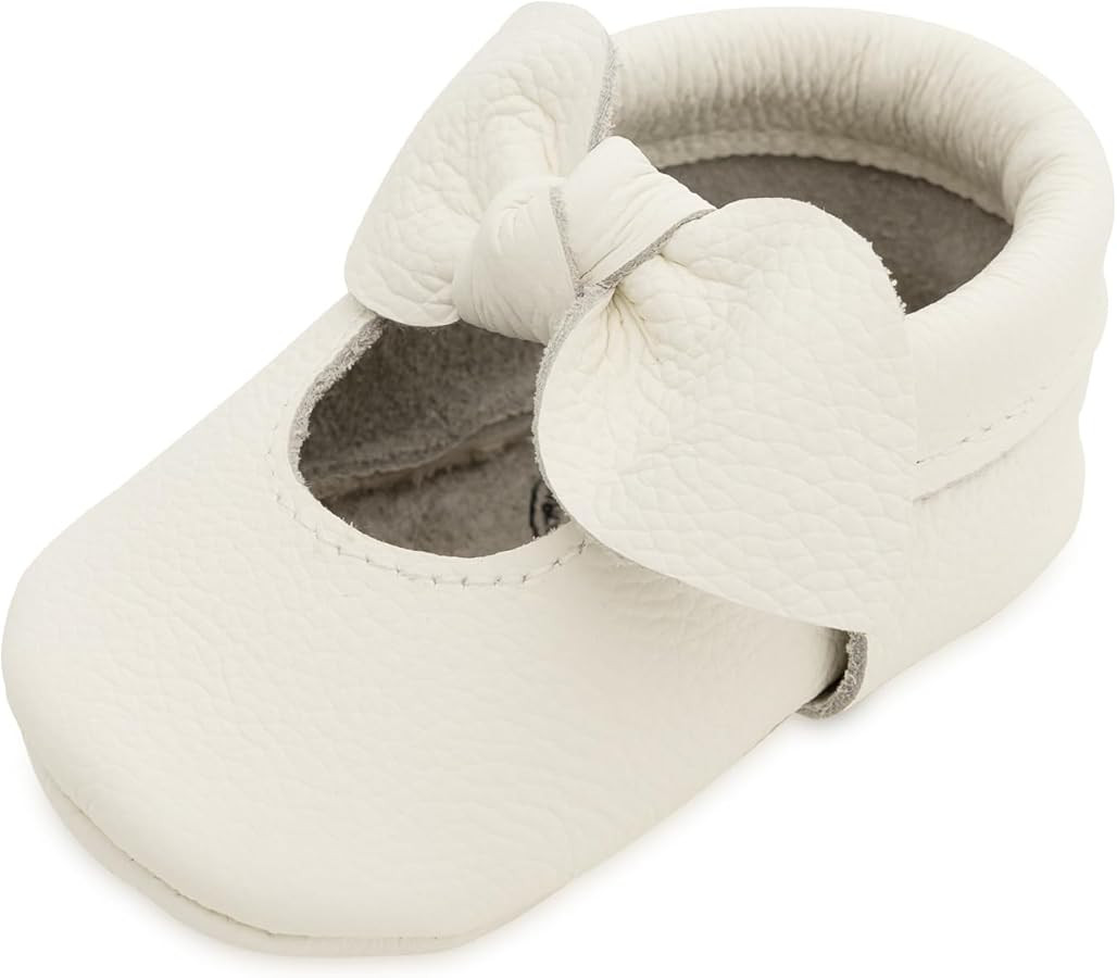 BirdRock Baby Bow and Knot Moccasins - Genuine Leather Baby Girl Shoes | Amazon (US)