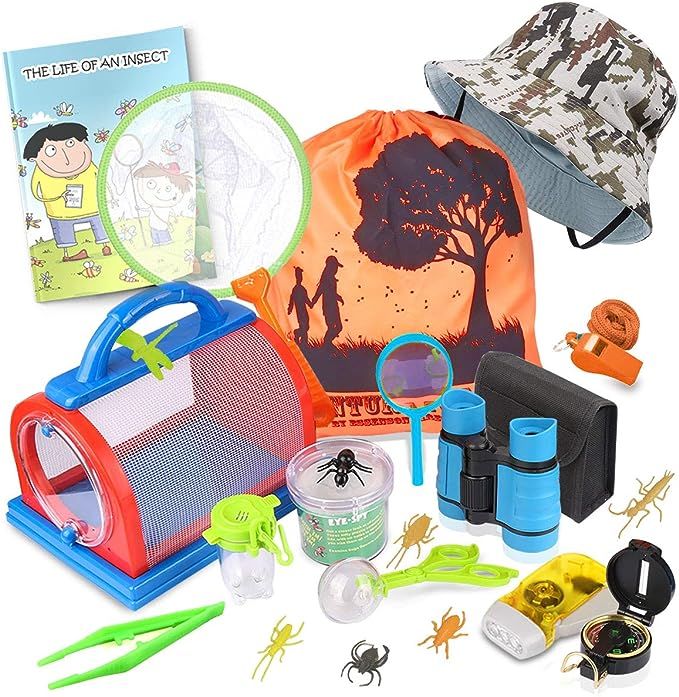 ESSENSON Outdoor Explorer Kit & Bug Catcher Kit with Binoculars, Compass, Magnifying Glass, Critt... | Amazon (US)