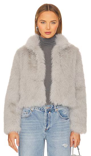 Faux Fox Fur Jacket in Light Grey | Revolve Clothing (Global)