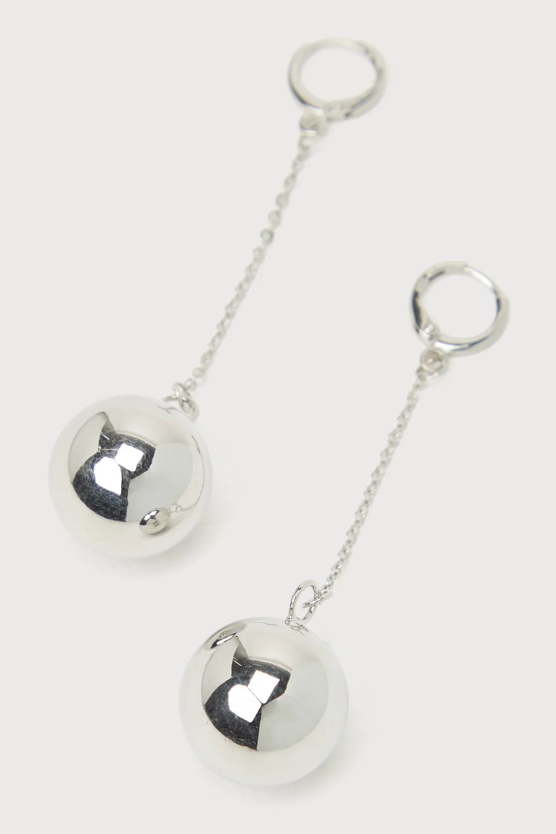 Striking Essence Silver Sphere Drop Earrings | Lulus
